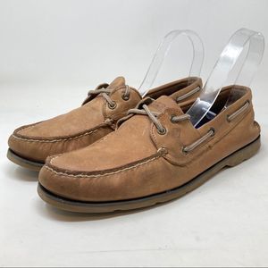 Sperry Mens Brown Boat Shoes Leather Size 10
